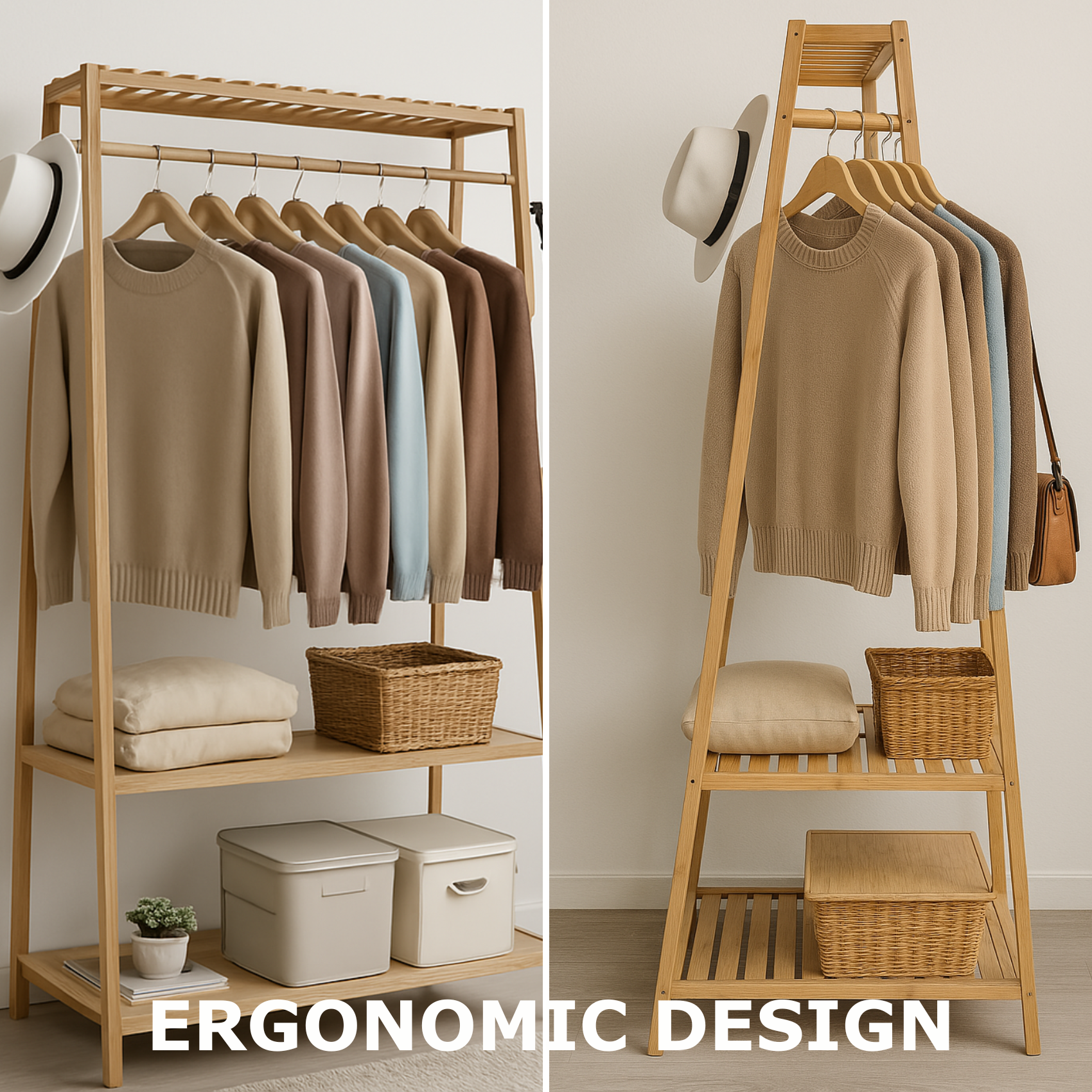 Wooden Clothes Rack