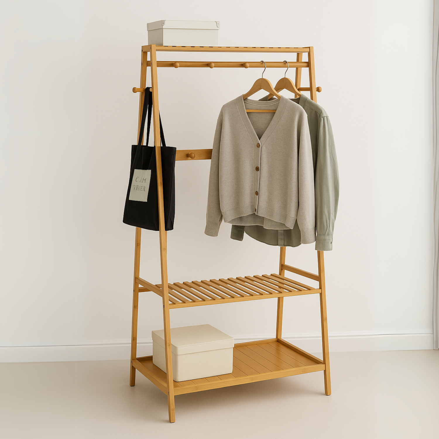 Wooden Clothes Rack