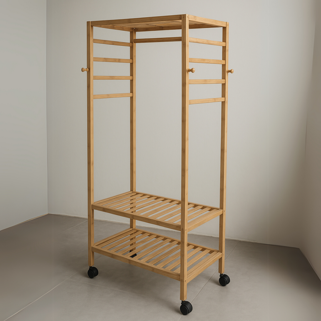 Rolling Clothes Rack - Portable