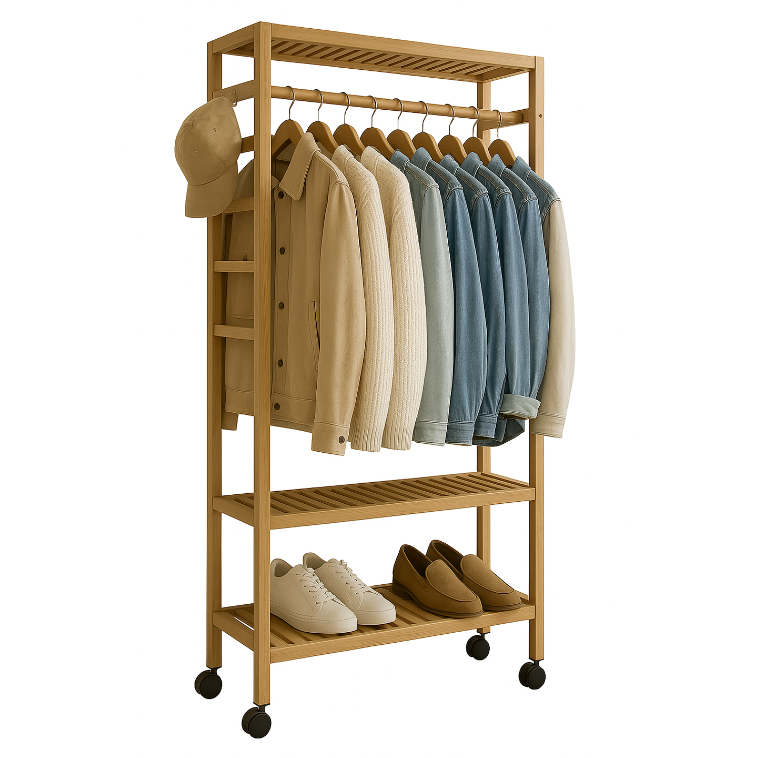 Rolling Clothes Rack - Portable