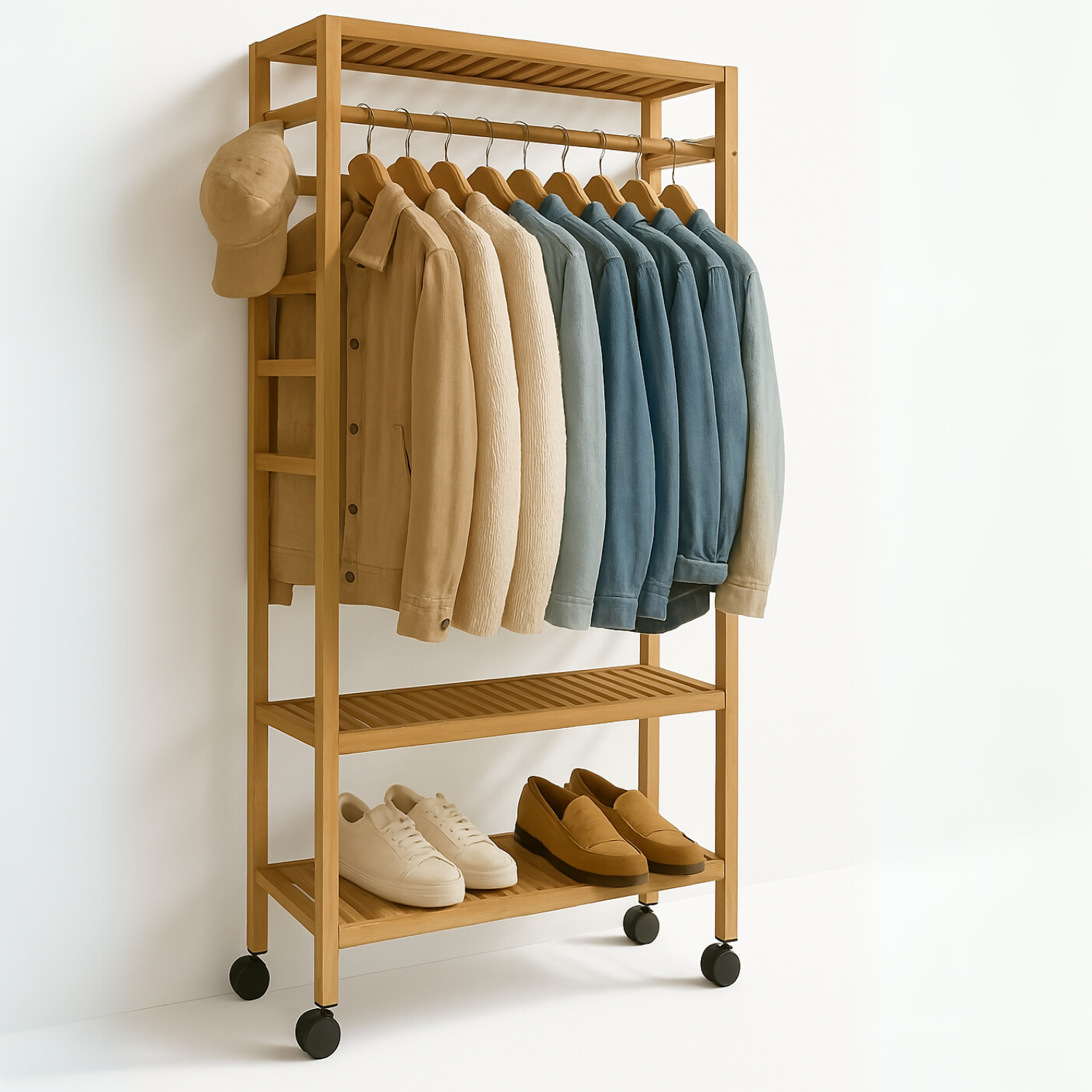 Rolling Clothes Rack - Portable